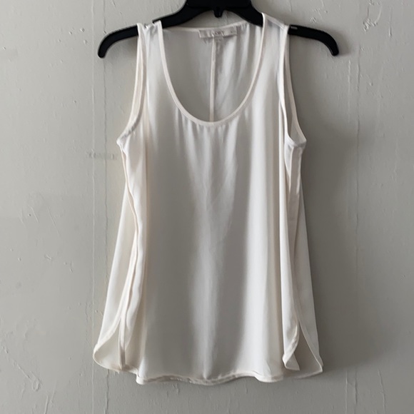 LOFT Petites, All-Season, Semi-Sheer, Dressy Sleeveless Blouse, Off-White XSP - Picture 1 of 9